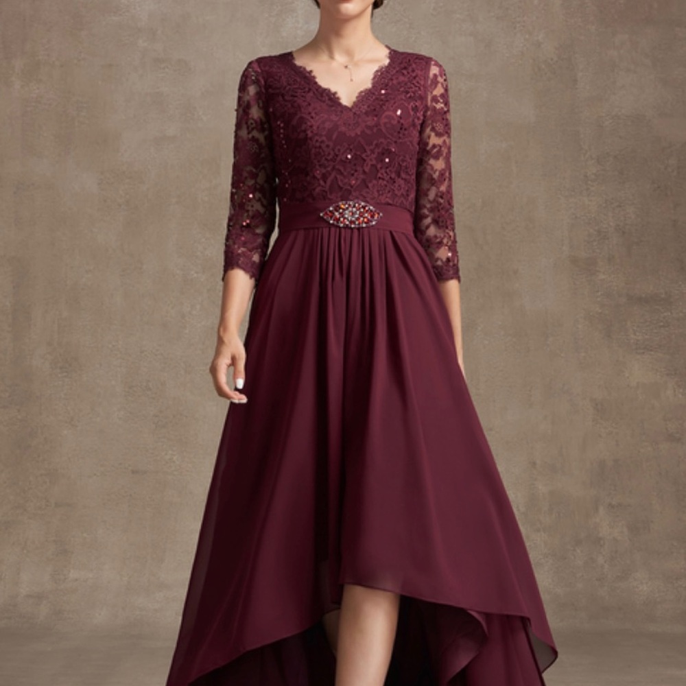 JJ House size 16 formal mother of the bride dress, worn once. Wine/burgundy